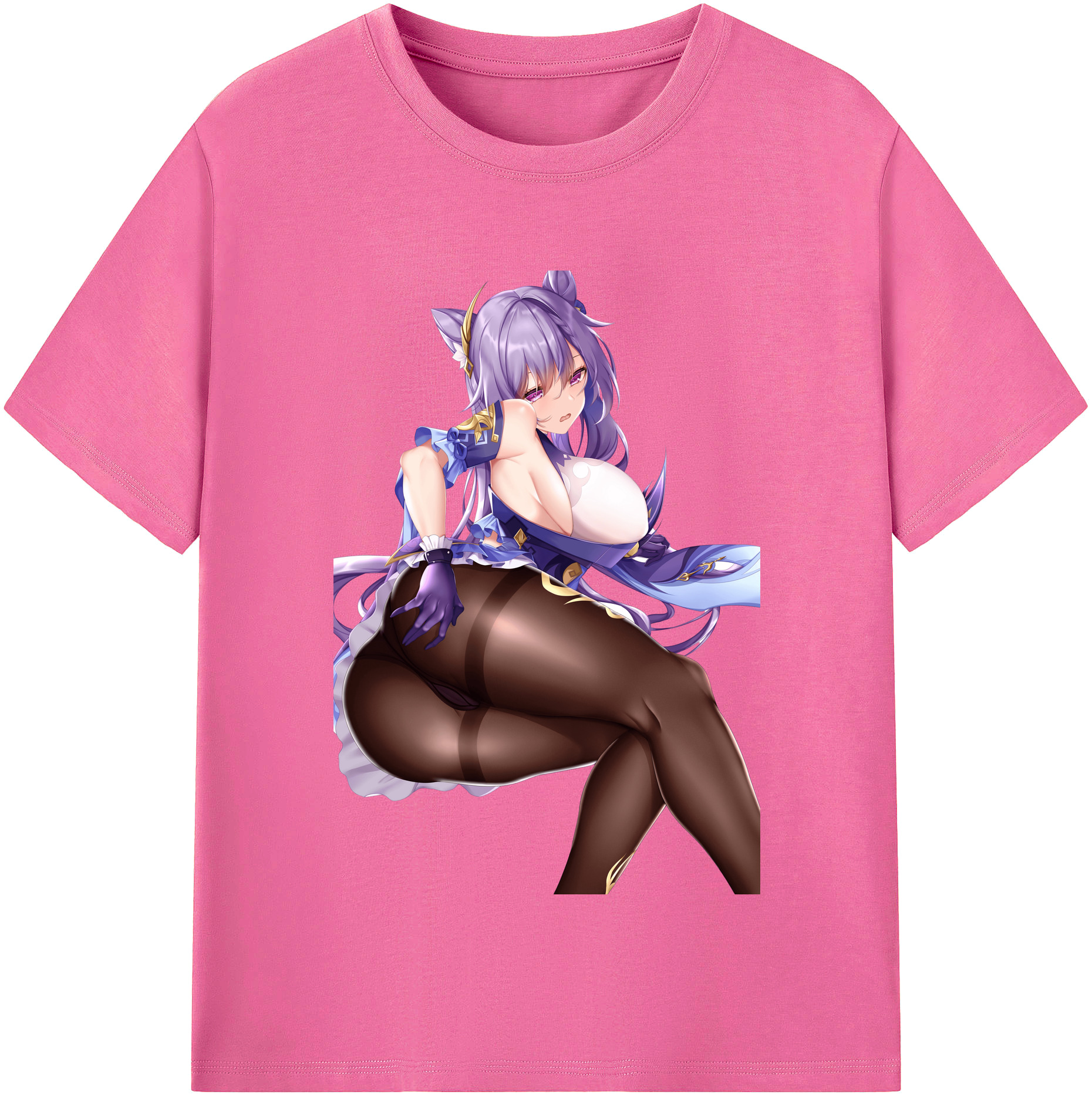 げんし神 刻晴 こくせい genshin Kokusei レディースカジュアルプリントTシャツ（綿100％）